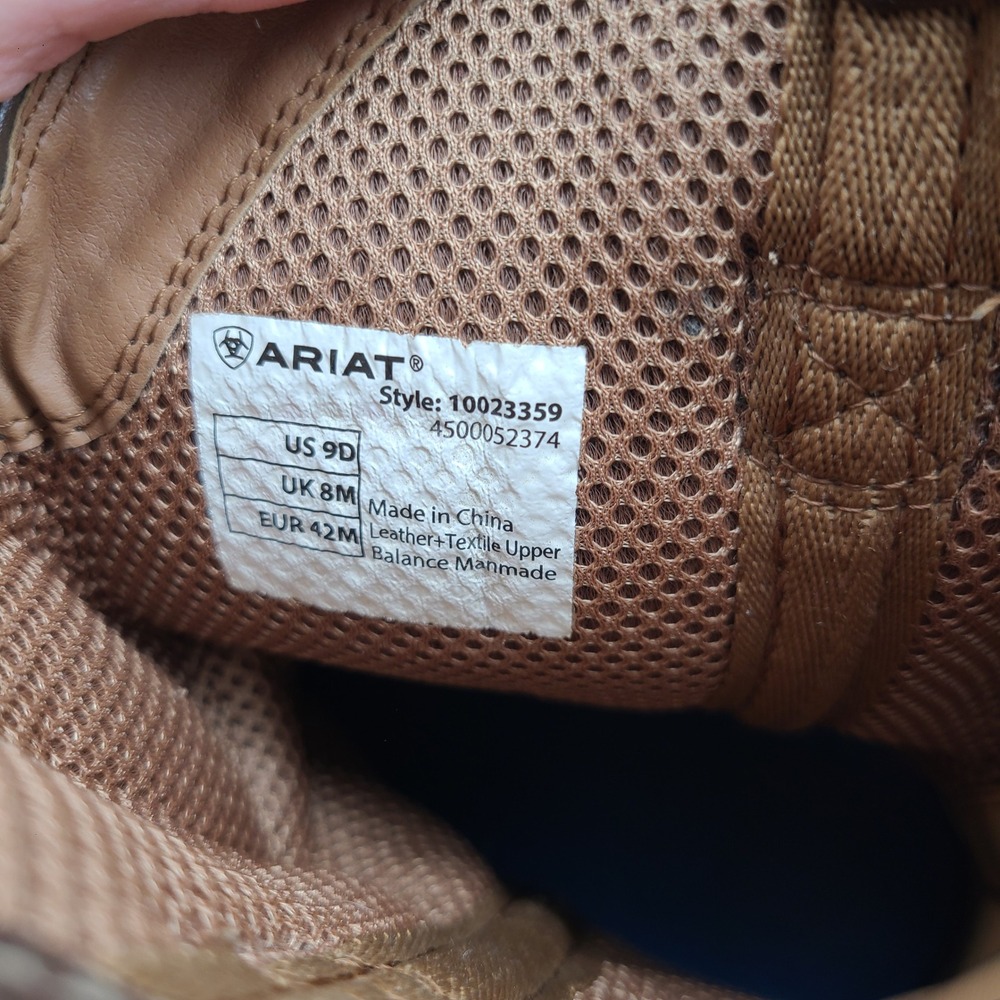 Ariat Sport Patriot Mens 9D Brown Leather Camo American Flag Boots 10023359 - Picture 6 of 6